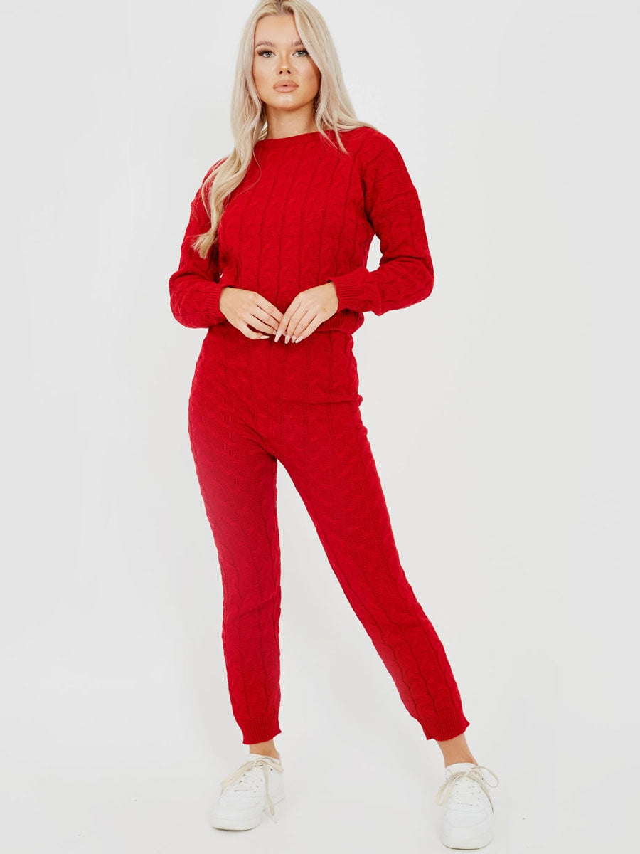 Cable Knit Top & Bottom Co-ord
