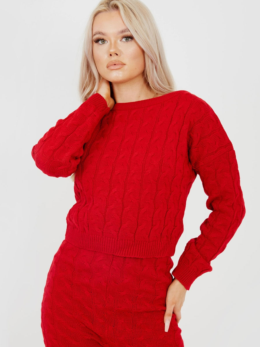 Cable Knit Top & Bottom Co-ord