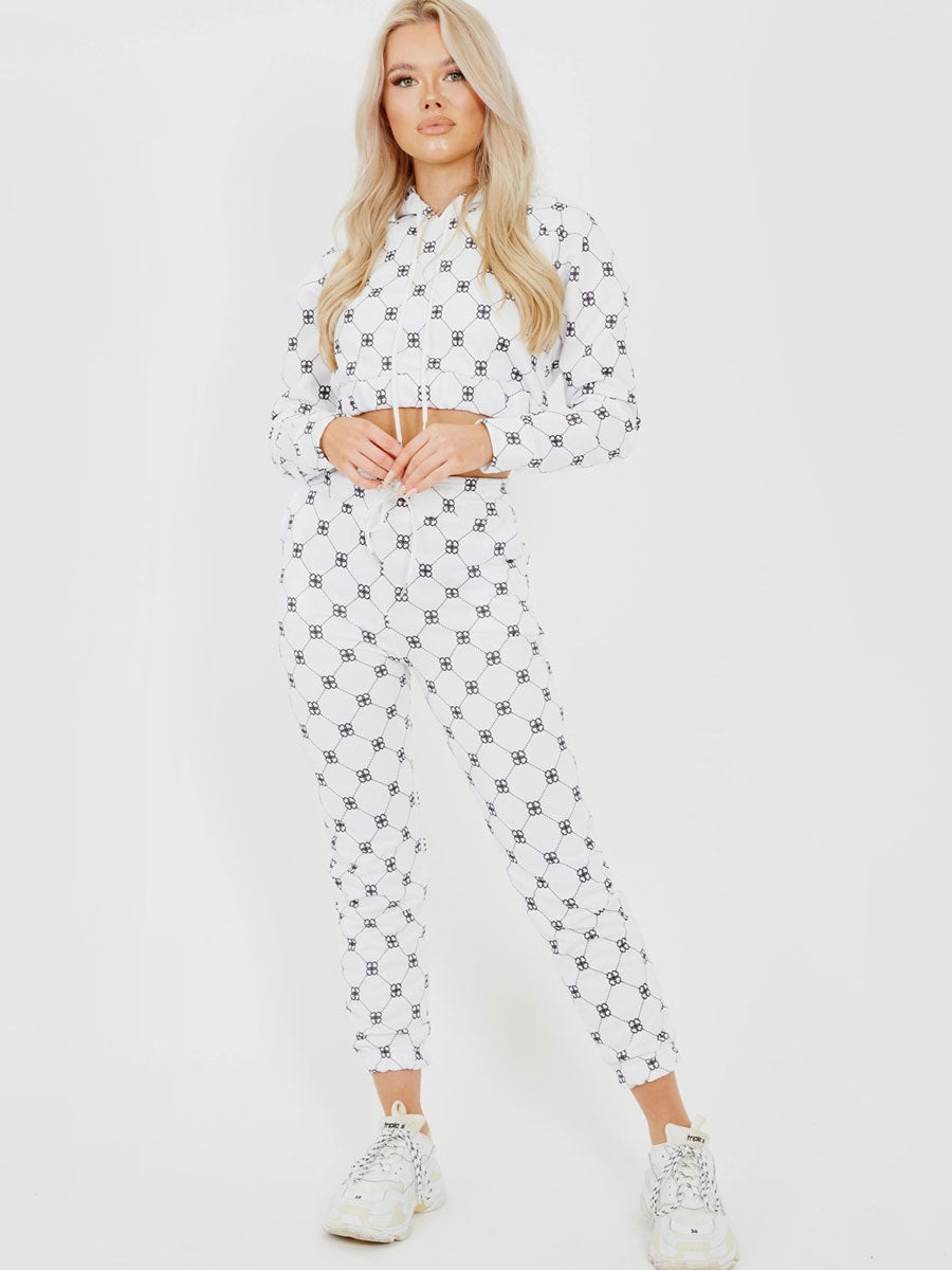 Square Check Cropped Hoodie & Trouser Co-ord
