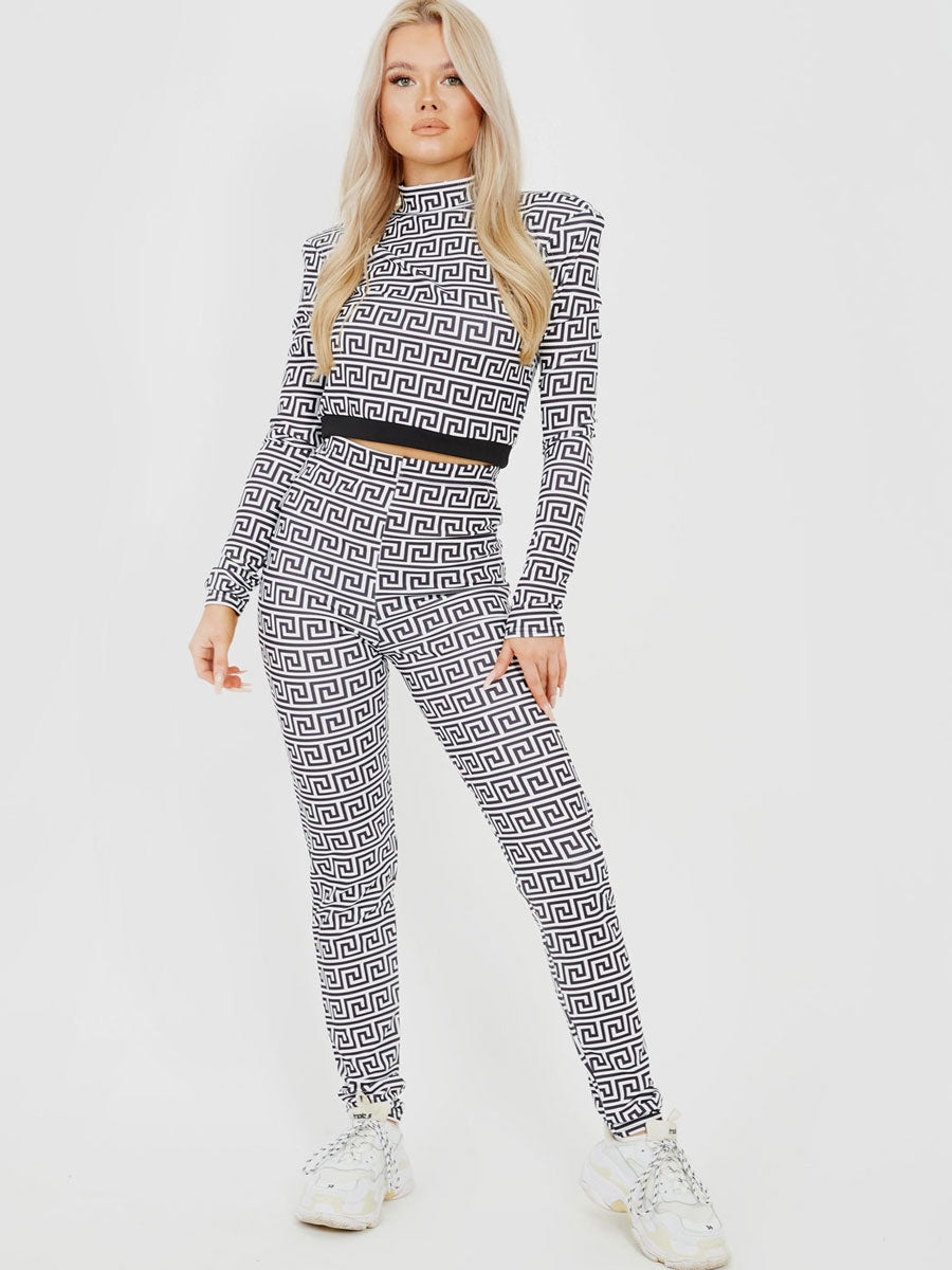 Illusion Print Co-ord With Face Mask