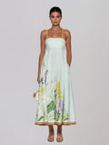 Orlaveric Spaghetti Floral Midi Dress