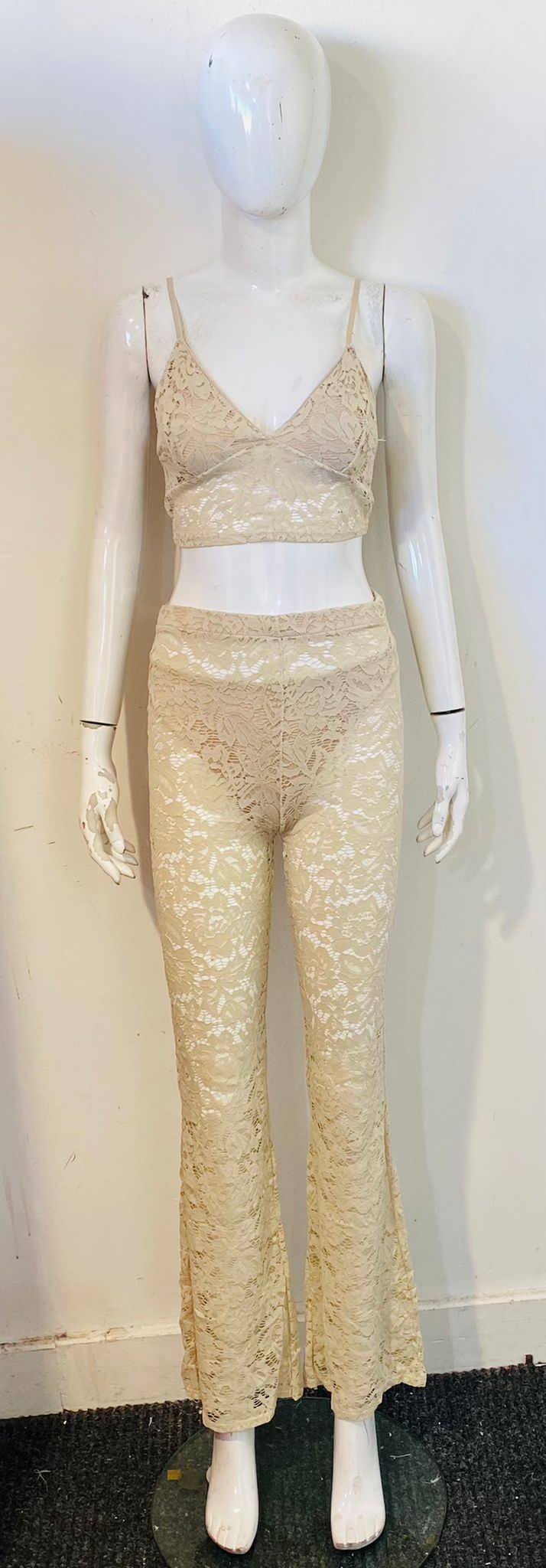 Lace Detail Bralet & Flare Trouser Co-ord