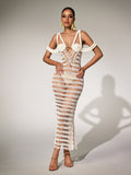 Pzvra Sleeveless Cutout Knitted Maxi Dress