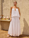 Quorvane Strapless Dot Maxi Dress