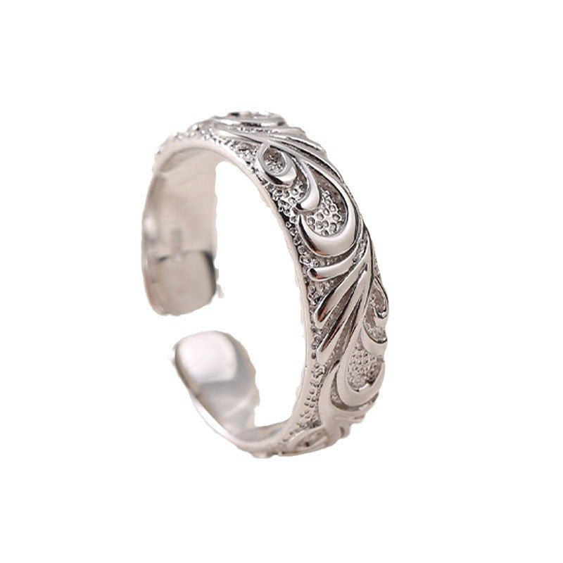 Retro Hip Hop Thai Silver Color Ring