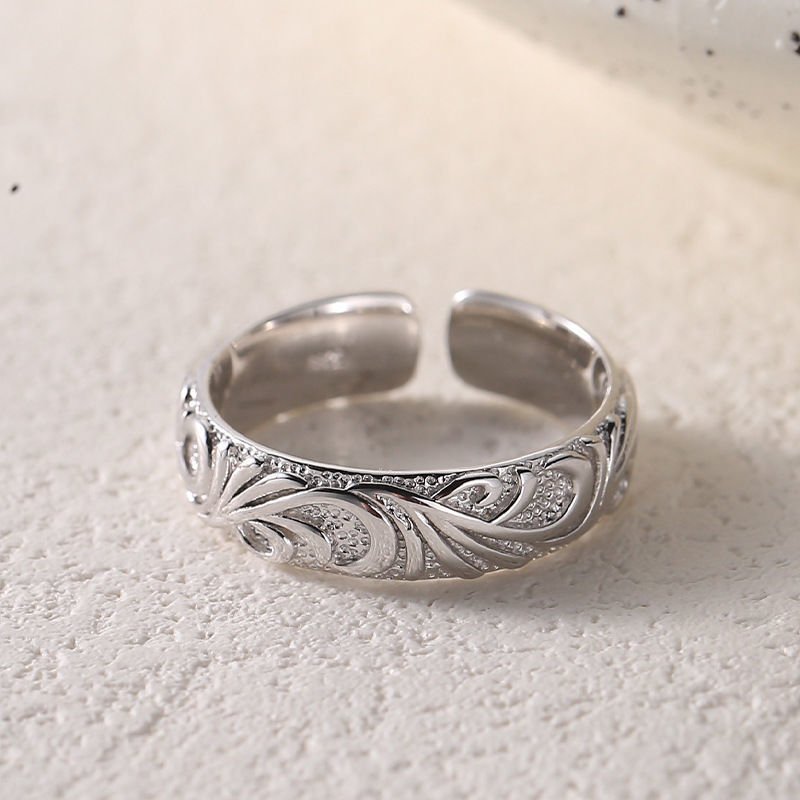 Retro Hip Hop Thai Silver Color Ring