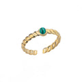 Round White Turquoise Ring - Adjustable