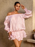 Ryndoric Off Shoulder Ruffle Mini Dress