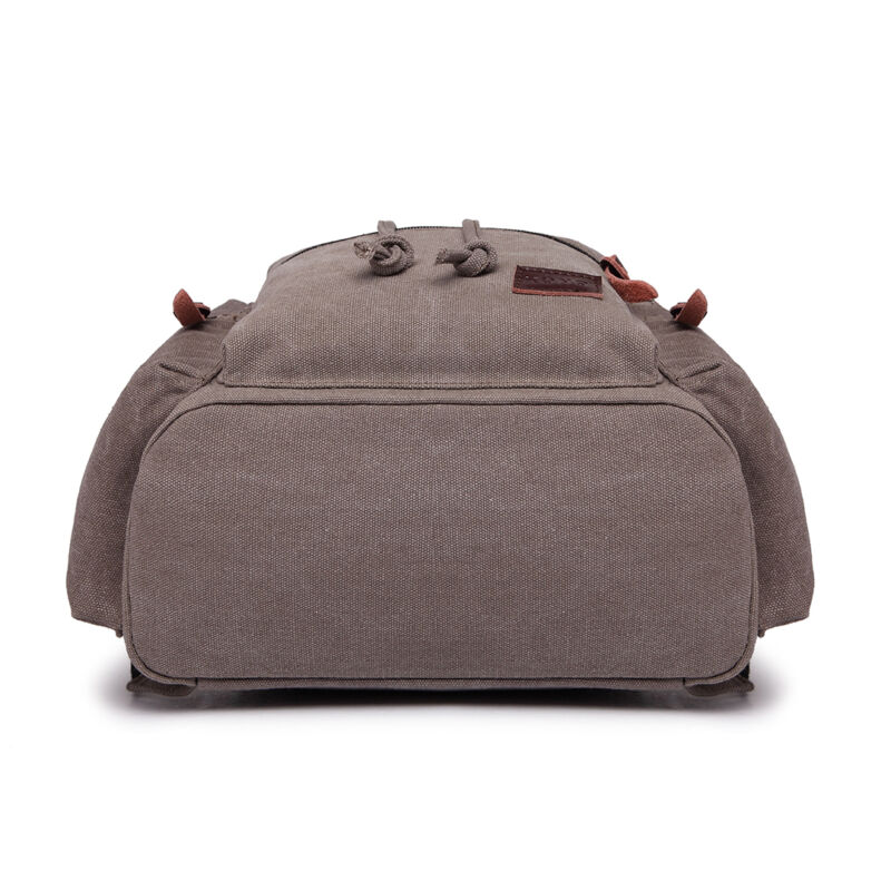 Unisex Real Leather Canvas Backpack Large School Shoulder Bag Rucksack