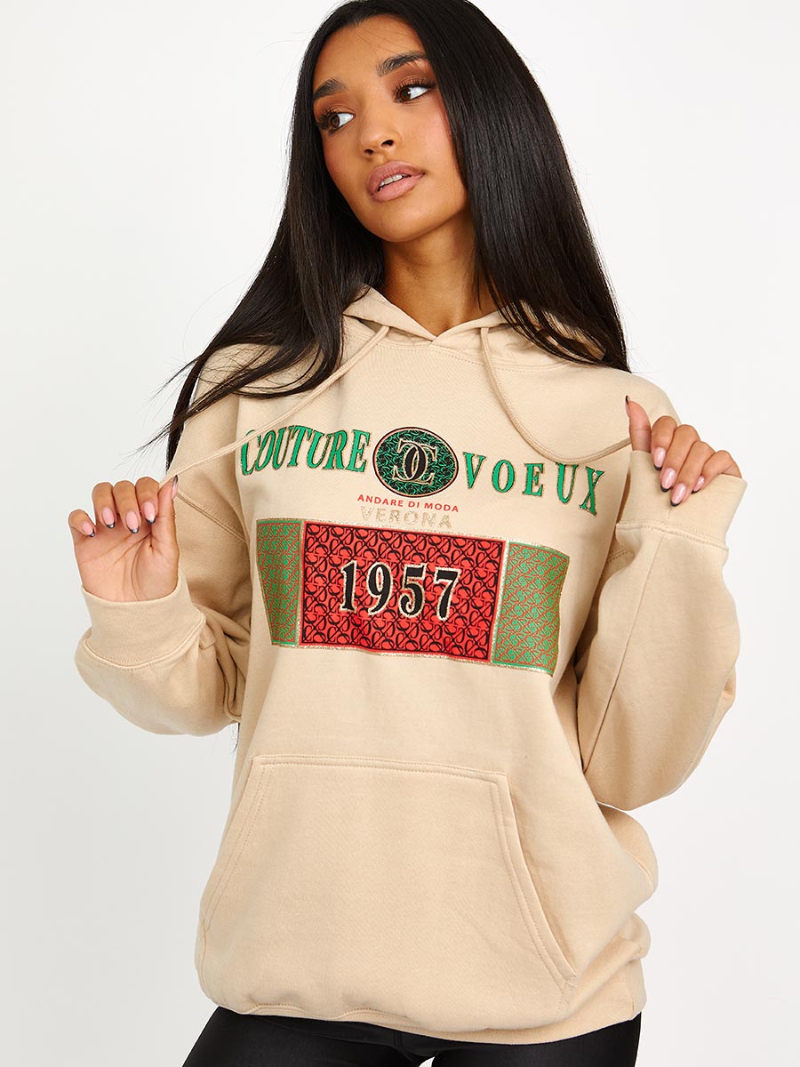 Couture Voeux Graphic Print Hoodie