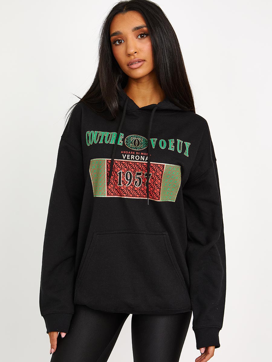 Couture Voeux Graphic Print Hoodie
