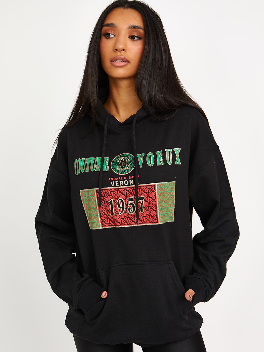 Couture Voeux Graphic Print Hoodie