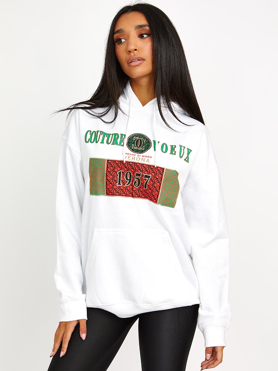 Couture Voeux Graphic Print Hoodie