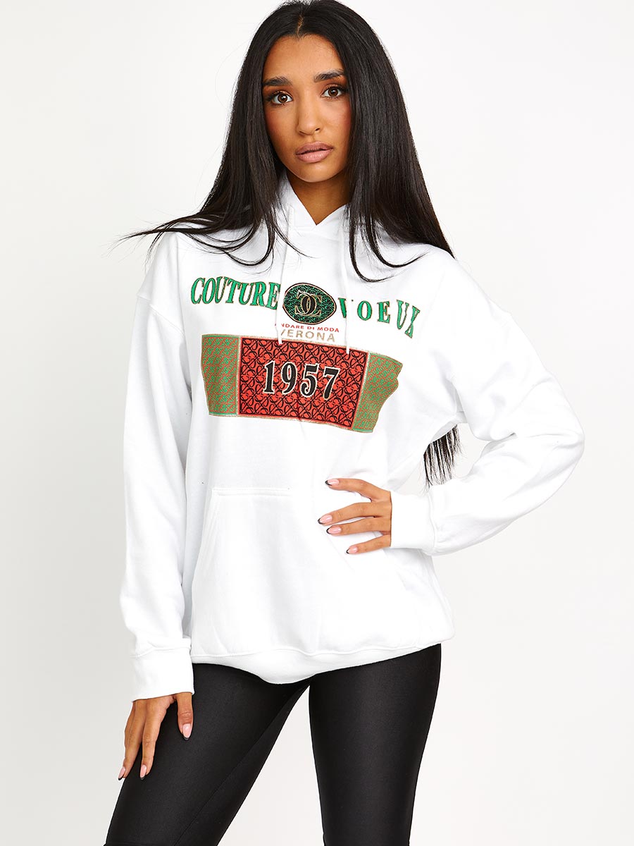 Couture Voeux Graphic Print Hoodie