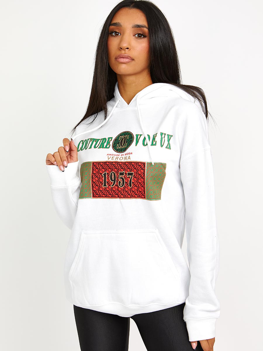 Couture Voeux Graphic Print Hoodie