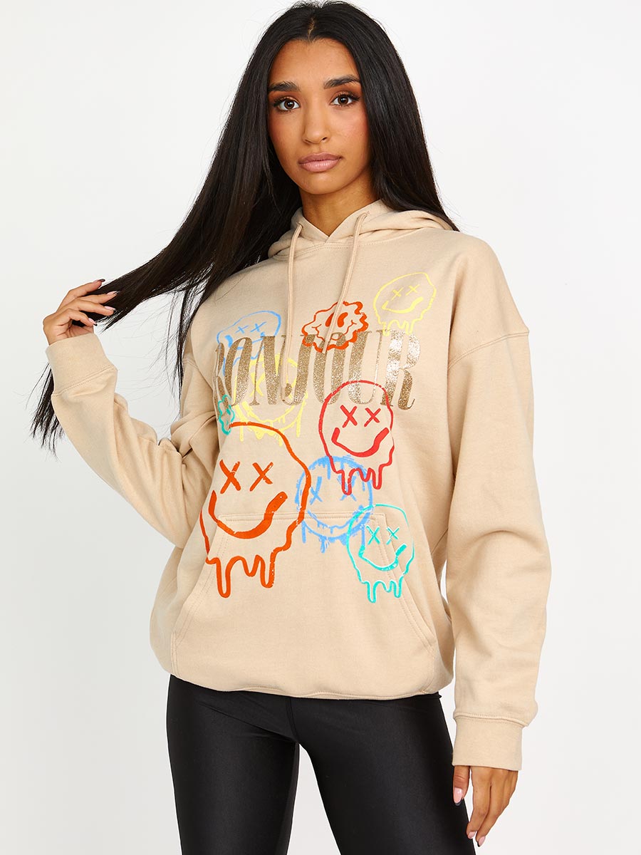 Bonjour Graphic Print Hoodie