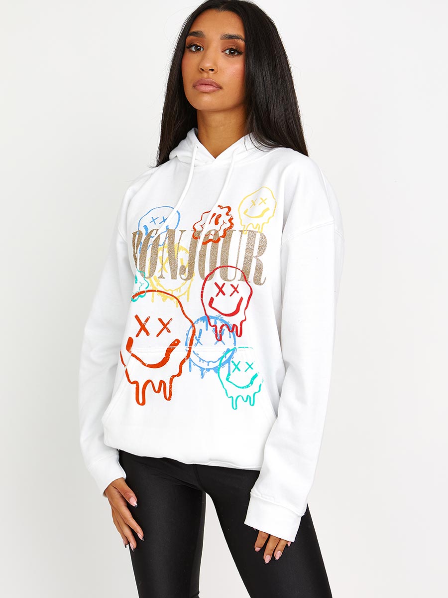 Bonjour Graphic Print Hoodie
