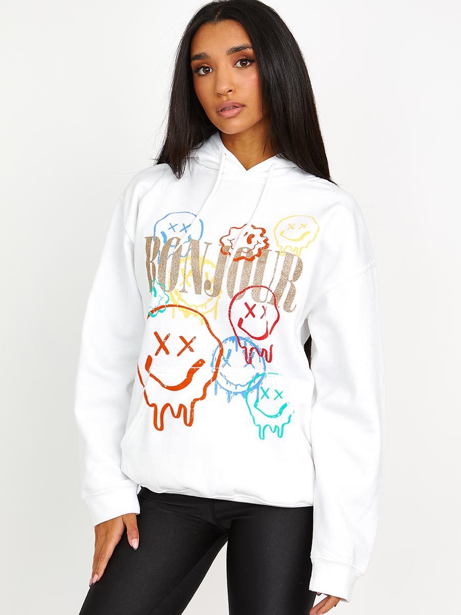 Bonjour Graphic Print Hoodie
