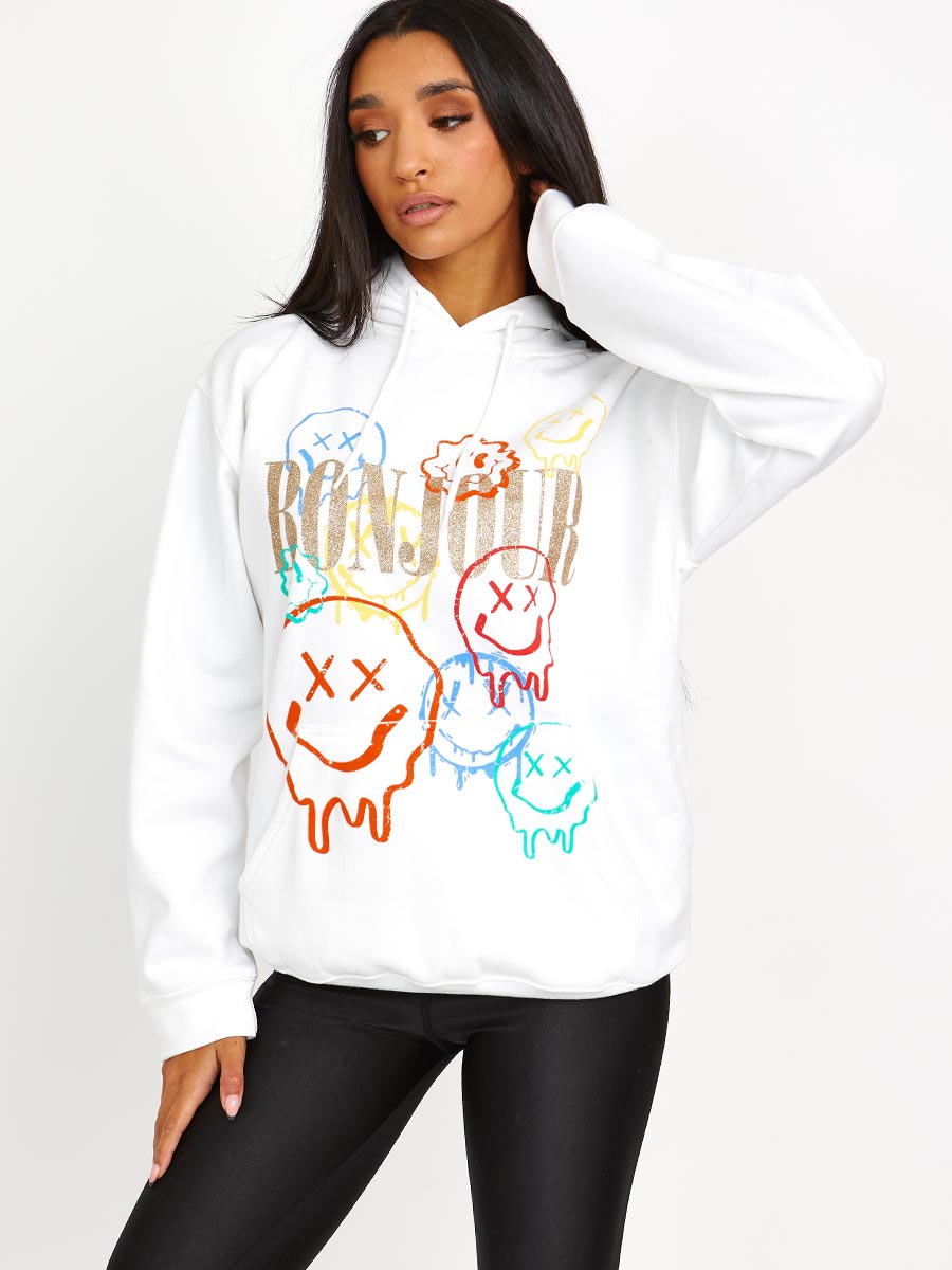 Bonjour Graphic Print Hoodie