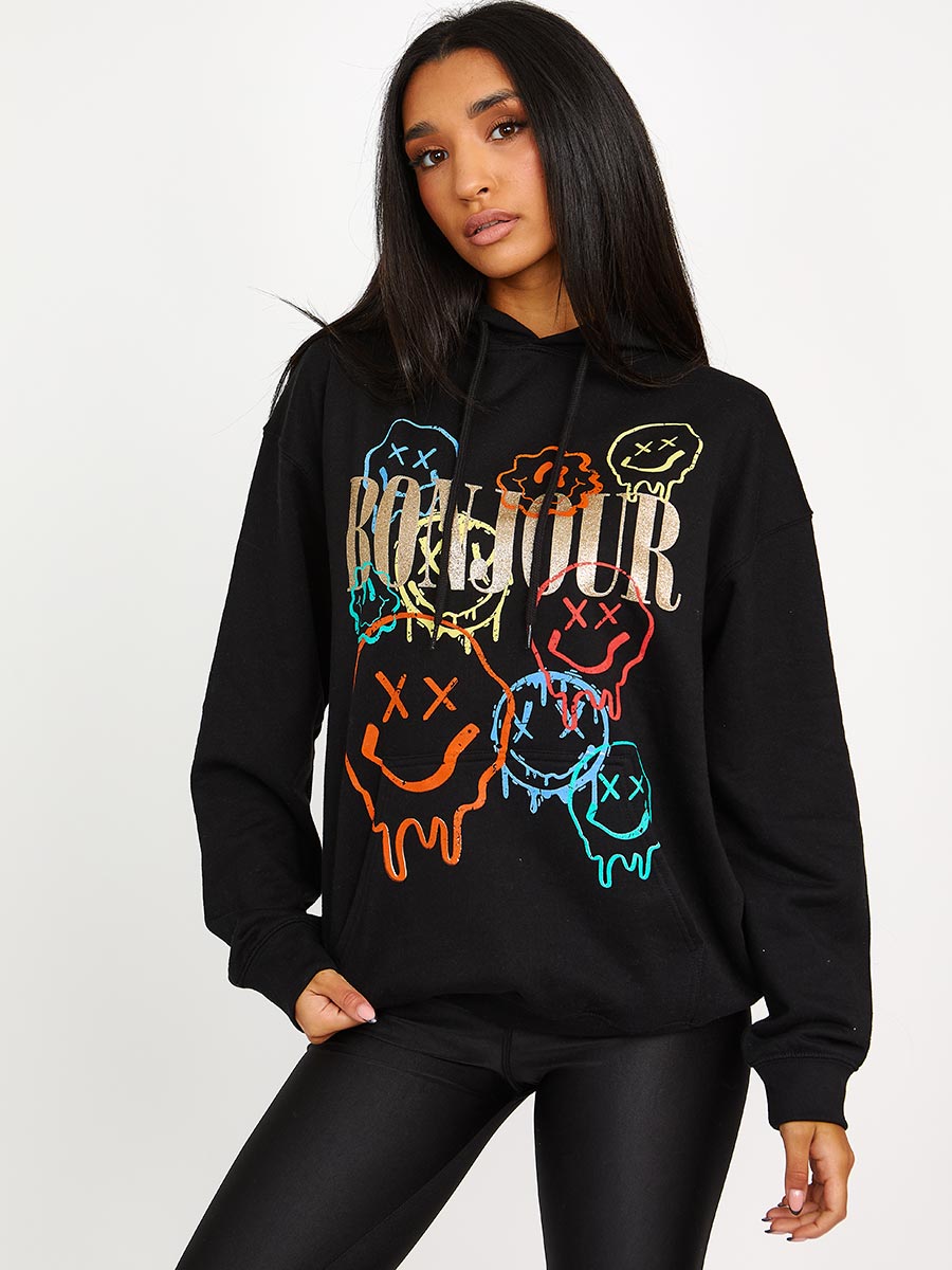 Bonjour Graphic Print Hoodie
