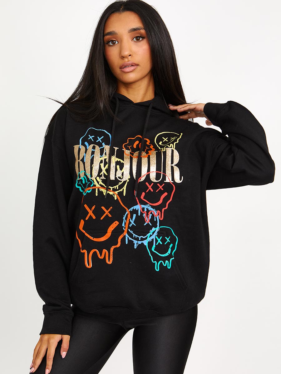 Bonjour Graphic Print Hoodie