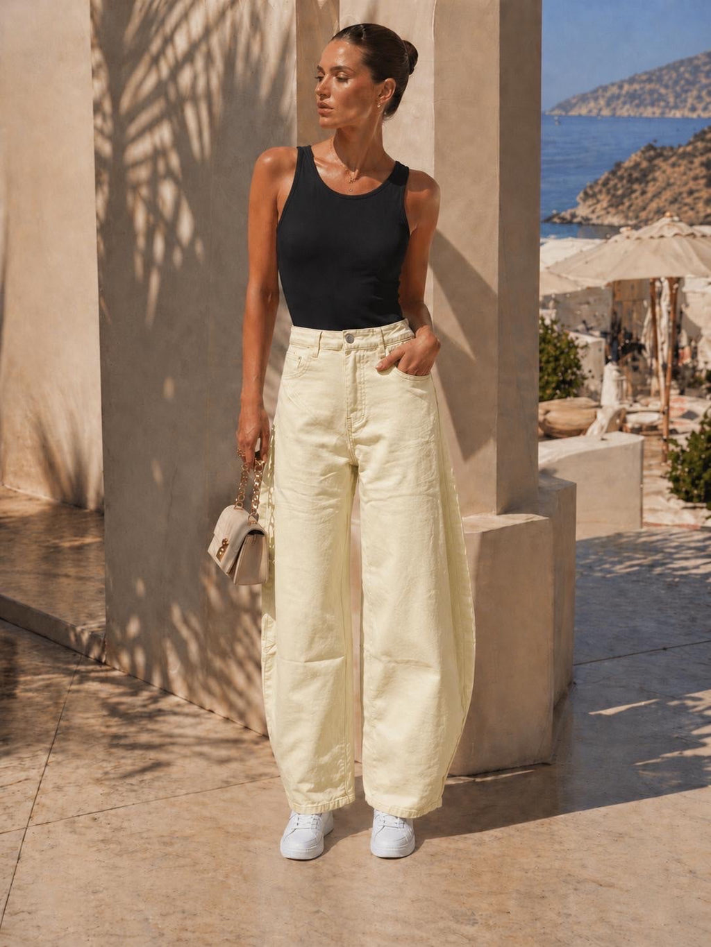 Barrel-Leg Denim Jeans