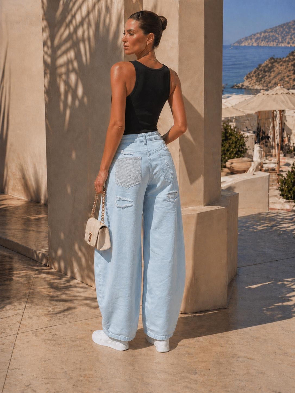Barrel-Leg Denim Jeans