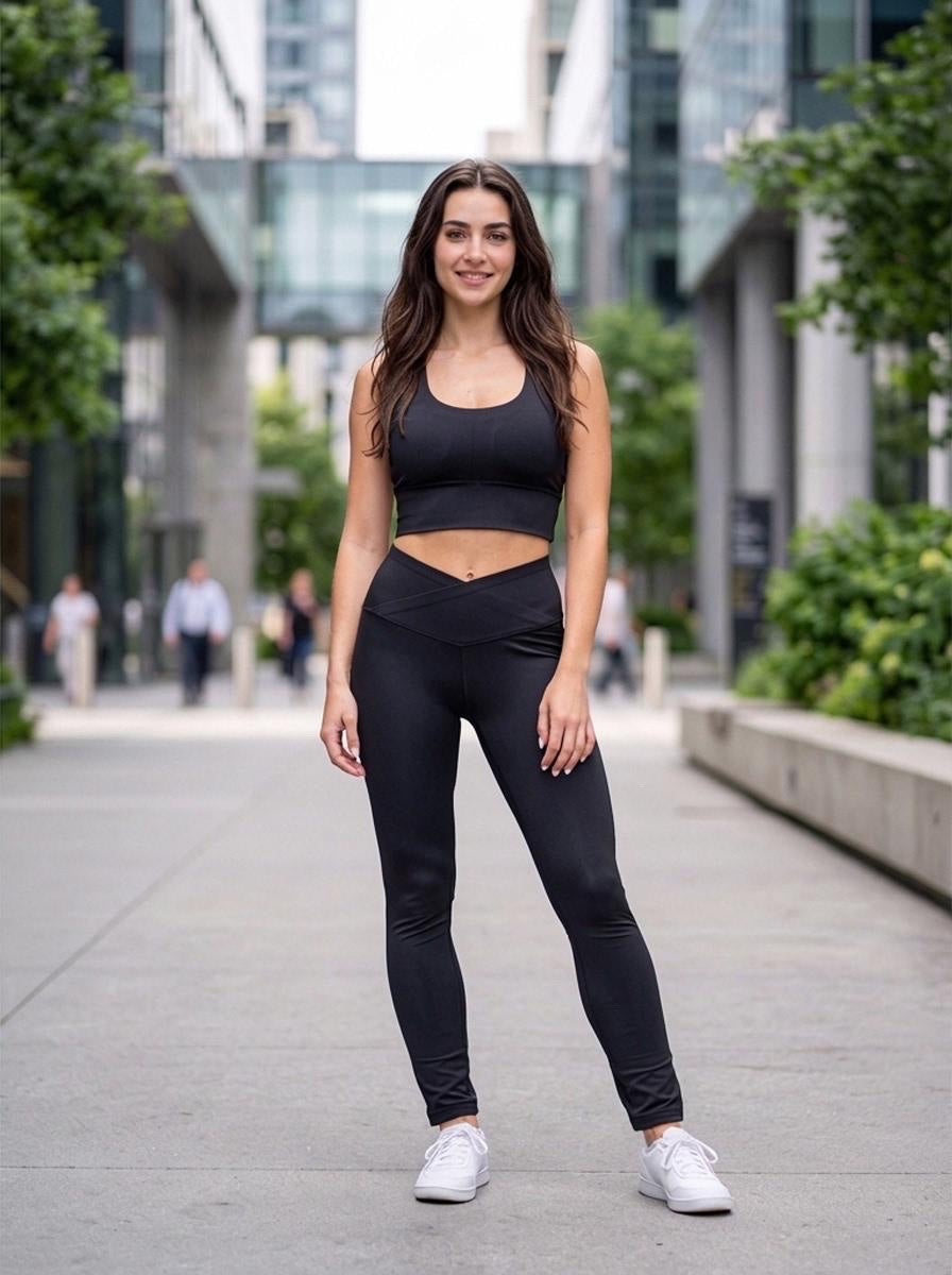 Performance High-Waisted Leggings and Crop Activewear Co-ord
