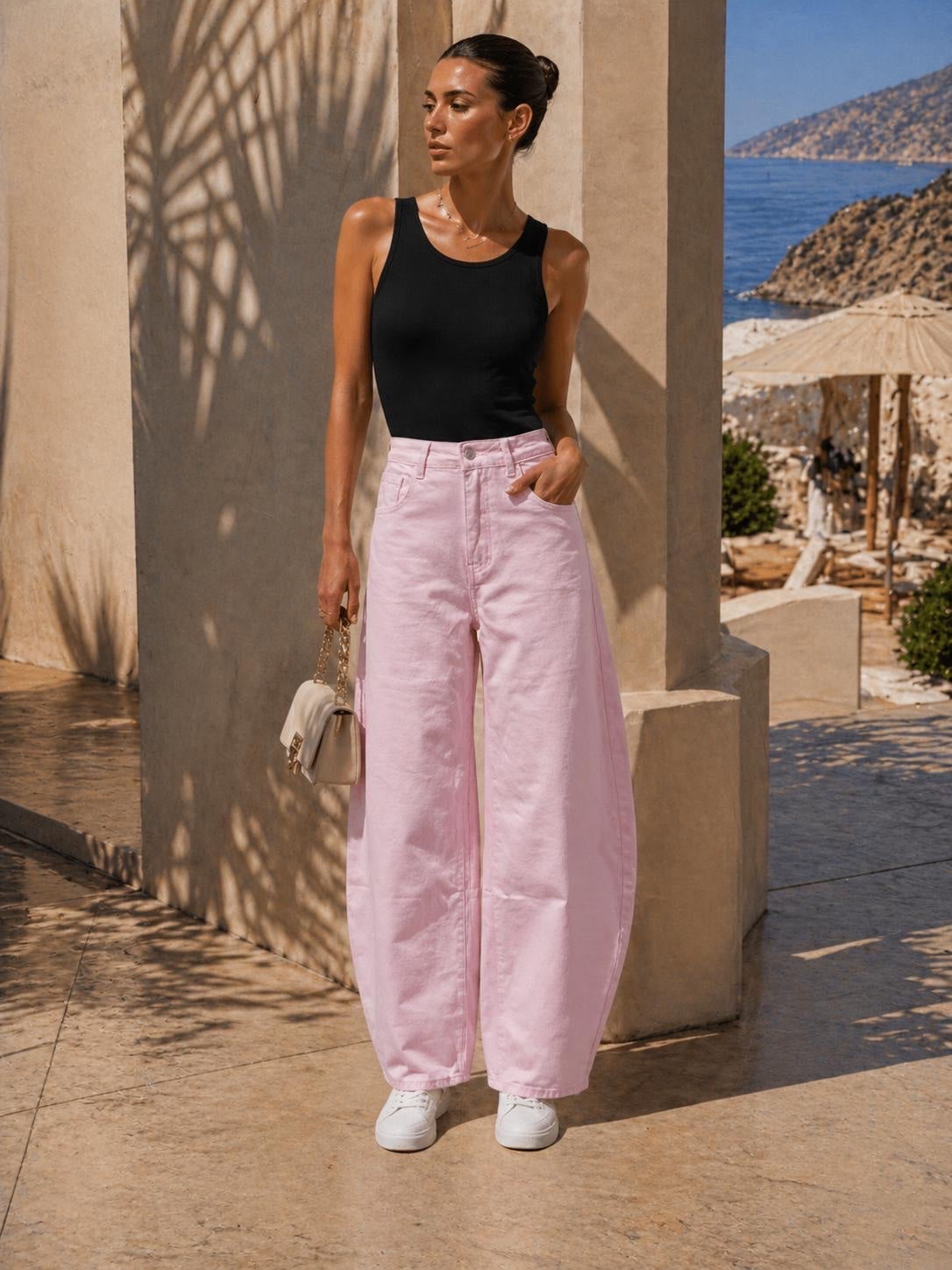 Barrel-Leg Denim Jeans