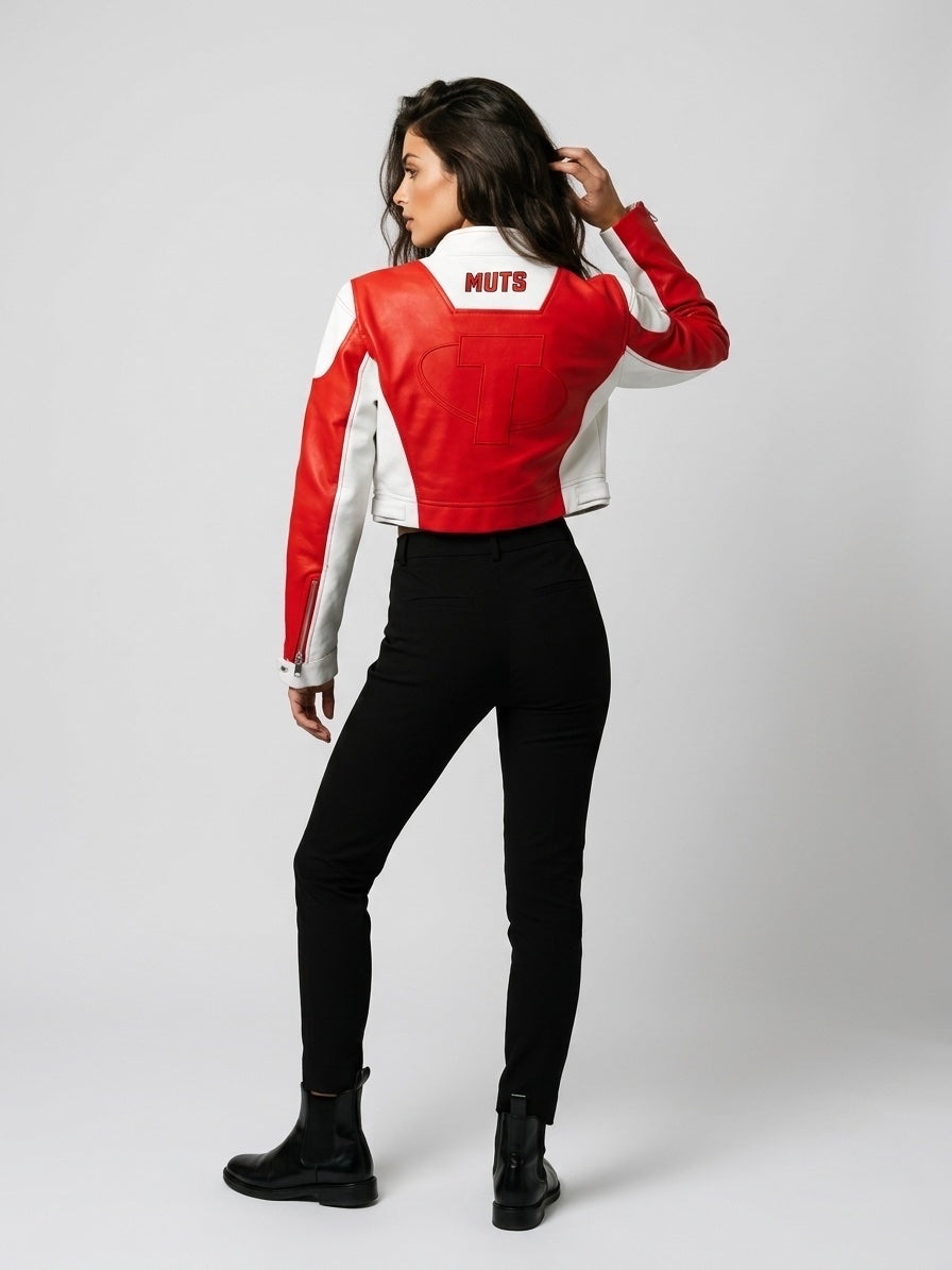 Racing Patch Cropped Statement Jacket