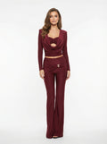 Cowl Neck Crop Top and Flared Trouser Co-ord