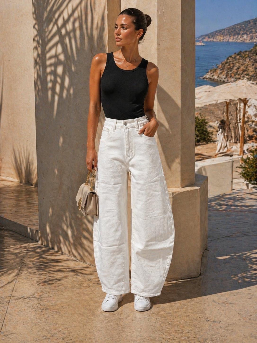Barrel-Leg Denim Jeans