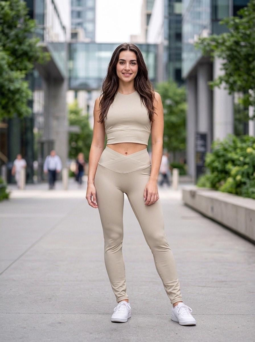 Performance High-Waisted Leggings and Crop Activewear Co-ord