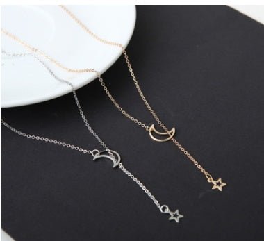 Simple Moon Star Necklace