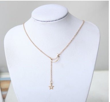 Simple Moon Star Necklace
