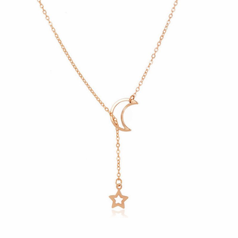 Simple Moon Star Necklace