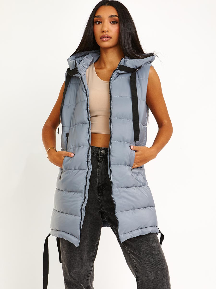 D-Ring Tape Padded Hooded Gilet
