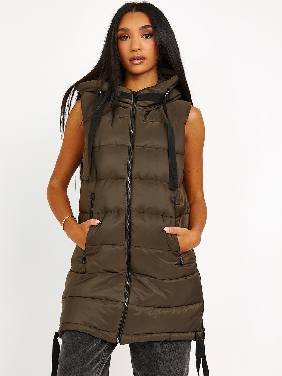 D-Ring Tape Padded Hooded Gilet