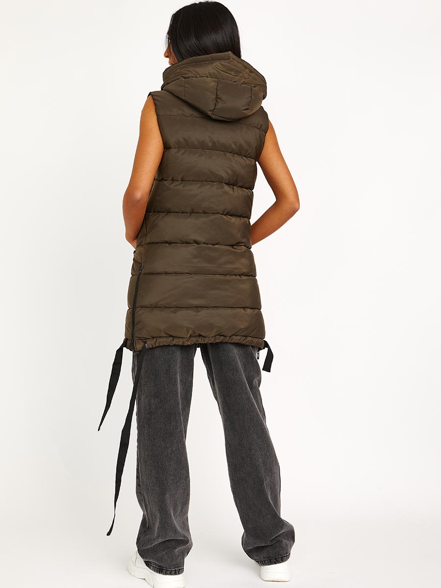 D-Ring Tape Padded Hooded Gilet