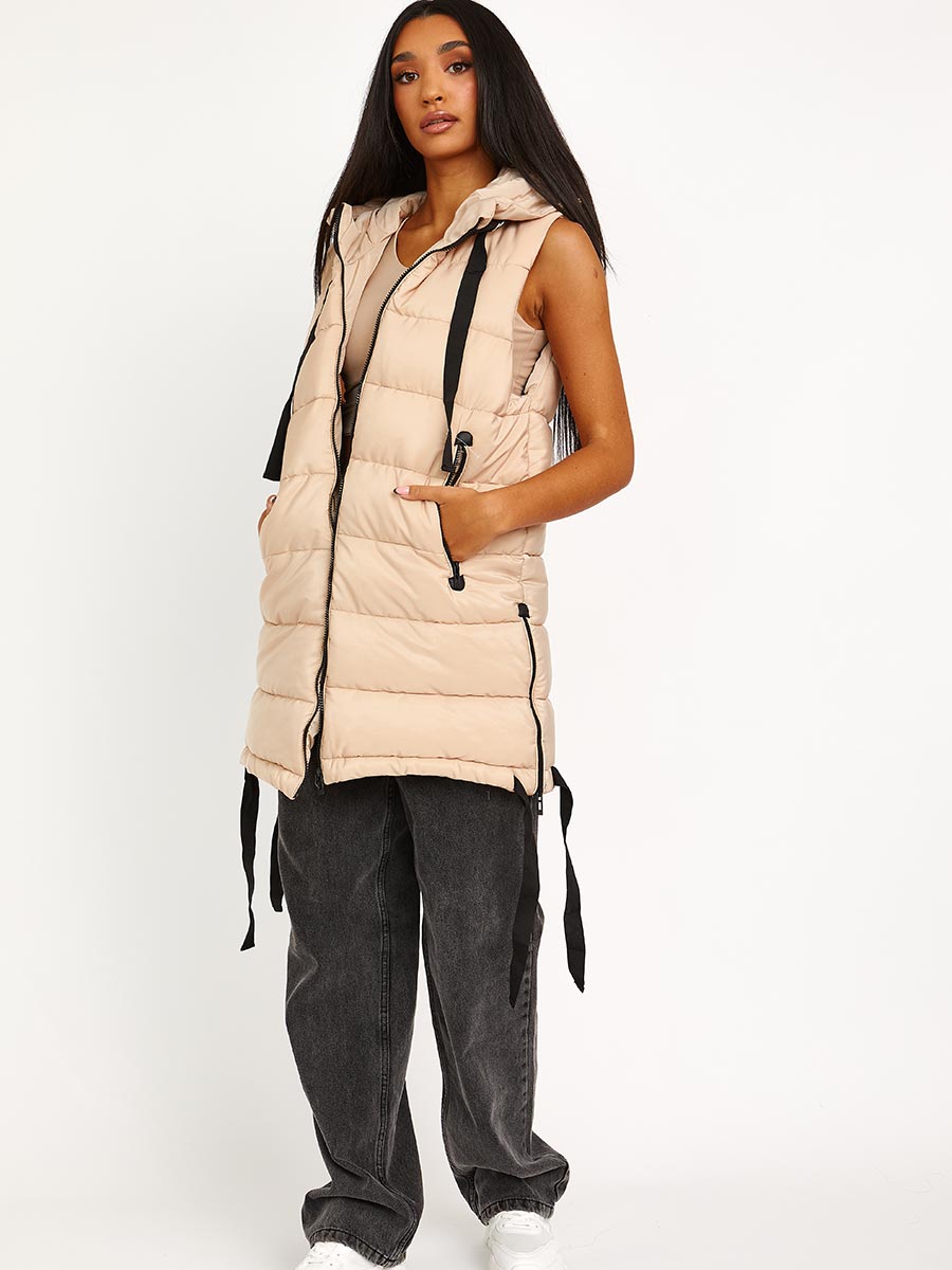 D-Ring Tape Padded Hooded Gilet