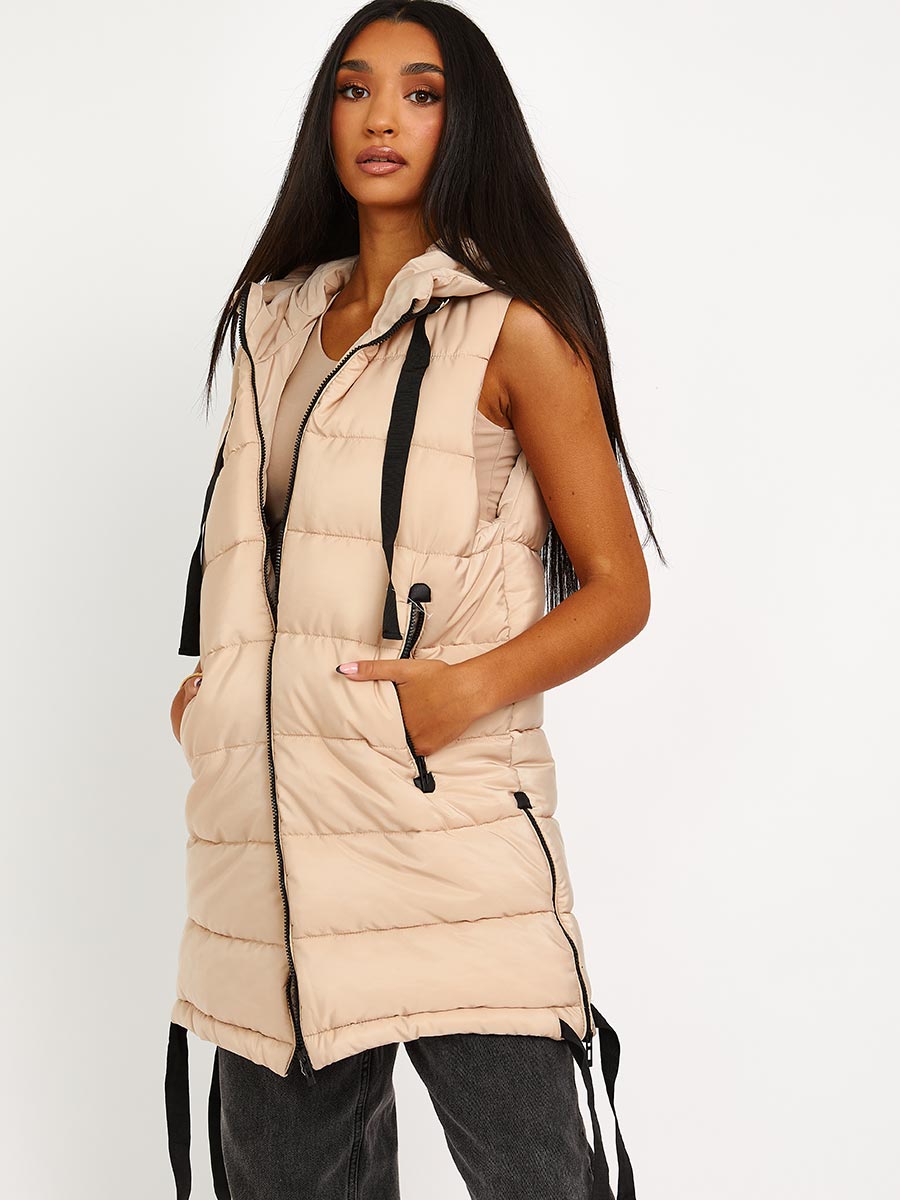 D-Ring Tape Padded Hooded Gilet