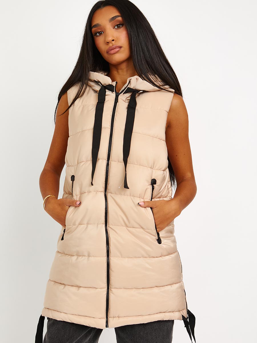 D-Ring Tape Padded Hooded Gilet