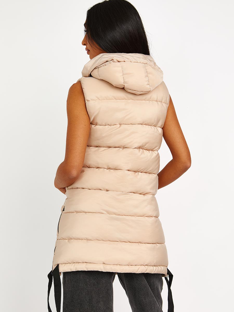 D-Ring Tape Padded Hooded Gilet