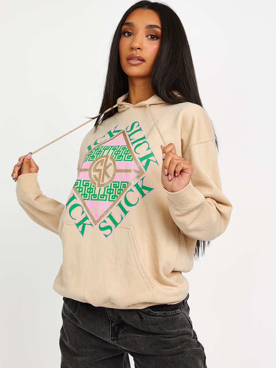 Slick Graphic Print Hoodie