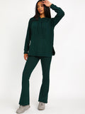 Soft Brushed Ribbed Hoodie & Flare Trouser Co-ord