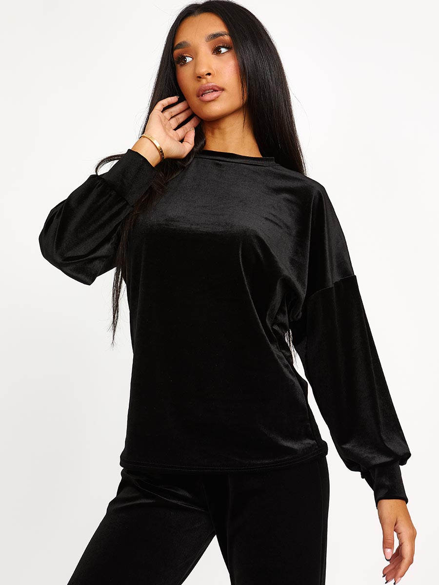 Velour Baggy Top & Wide Leg Trouser Co-ord