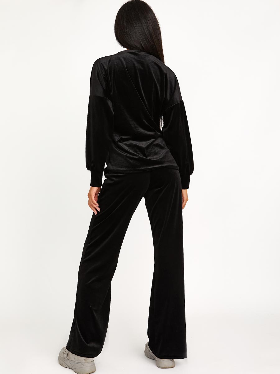 Velour Baggy Top & Wide Leg Trouser Co-ord