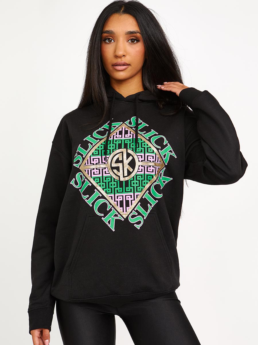 Slick Graphic Print Hoodie