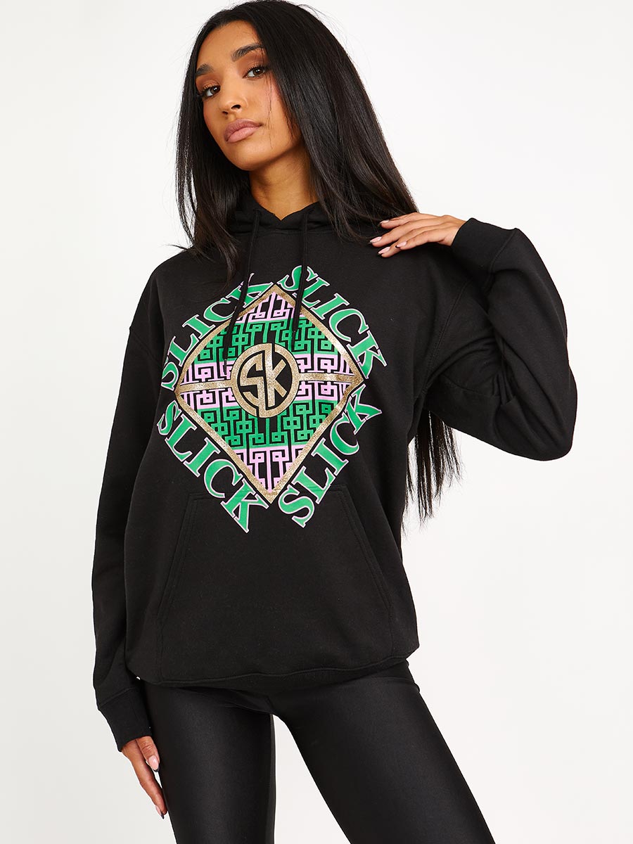 Slick Graphic Print Hoodie