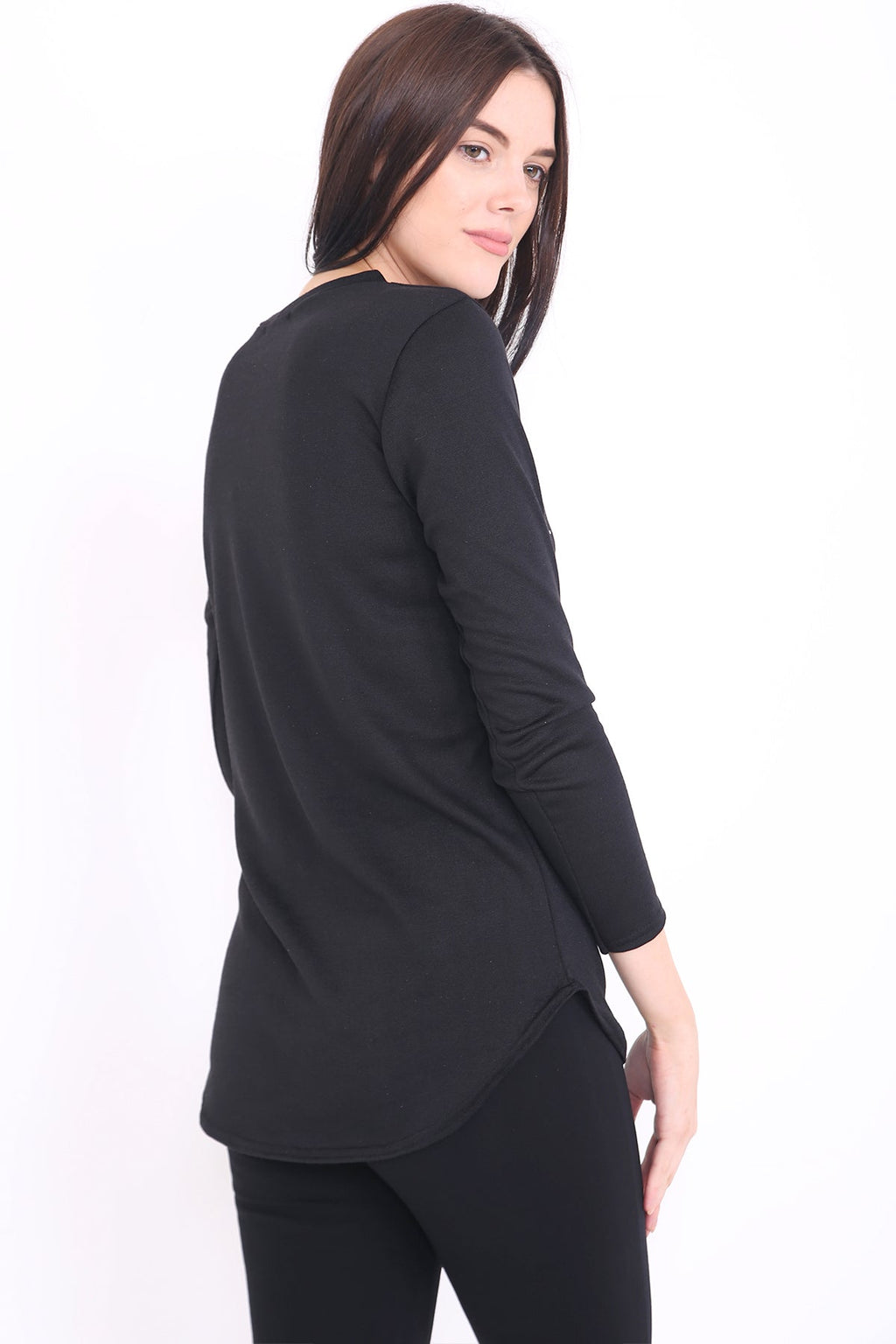 Melange Knit 67 Print Long Sleeve Top
